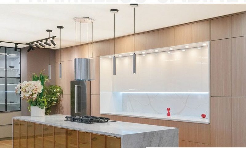 Cosmo Sand kitchen cabinets in a finished kitchen